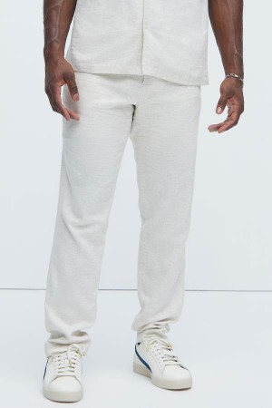 Beige Fashion Nova Bahamas Linen Suit Men Pants USA | 748026JNT