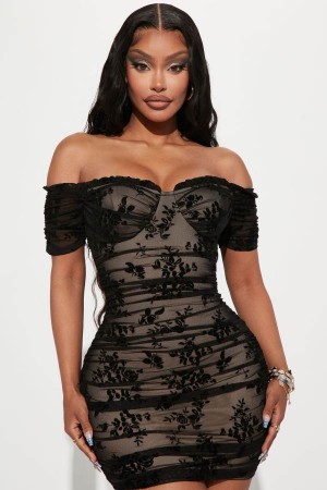 Black Fashion Nova Come Out Tonight Mesh Mini Women Dress USA | 916305QZA