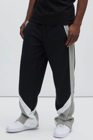 Black Fashion Nova Dune Relaxed Track Men Pants USA | 863715CQT