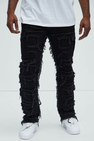 Black Fashion Nova Got Me Distressed Cargo Straight Men Pants USA | 941683YAB