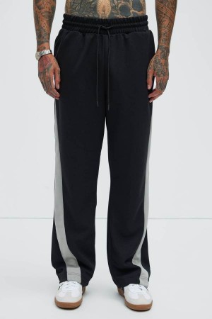 Black Fashion Nova Hopper Relaxed Track Men Pants USA | 807152APX