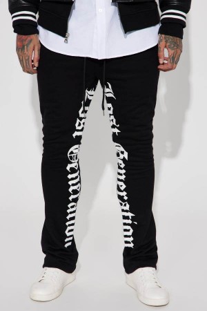 Black Fashion Nova Lost Generation Men Sweatpants USA | 217894QTR