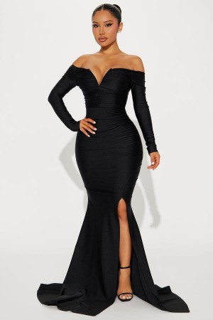 Black Fashion Nova Need To Know Maxi Women Dress USA | 825974VXD