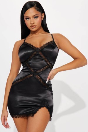 Black Fashion Nova Nighty Out Mini Women Dress USA | 190648LBF