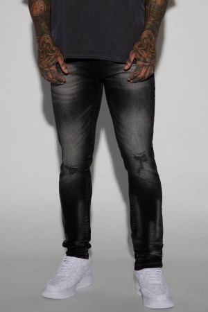 Black Fashion Nova Novacane Skinny Men Jeans USA | 628304SLF