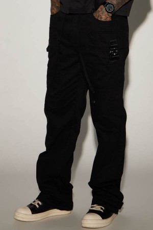 Black Fashion Nova Perfection Is Perfected Utility Straight Cargo Men Pants USA | 742391WPV