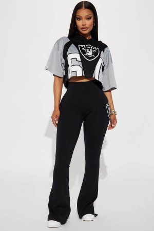 Black Fashion Nova Raiders Fit And Flare Women Pants USA | 736049VPK