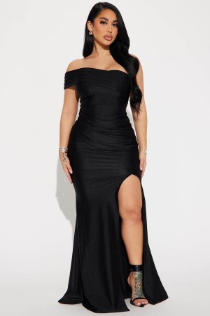 Black Fashion Nova Save A Dance Maxi Women Dress USA | 067498XWY