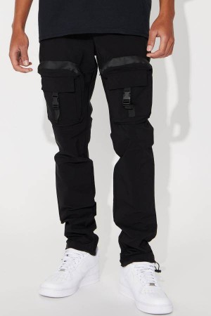 Black Fashion Nova Slim To None Cargo Men Pants USA | 952076SWH