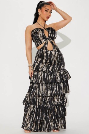 Black Fashion Nova When In Barbados Maxi Women Dress USA | 716542HLY