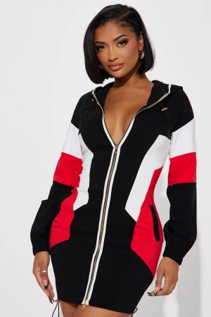 Black / Red Fashion Nova Sporty Babe Mini Women Dress USA | 308926OLP