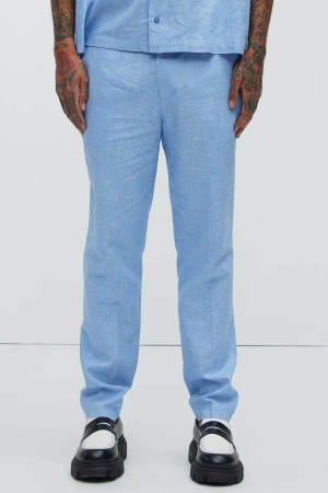 Blue Fashion Nova Bahamas Linen Suit Men Pants USA | 605173GVN