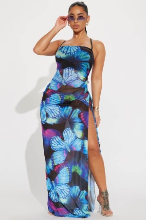 Blue Fashion Nova Fly Me Out Coverup Women Dress USA | 609785FMJ