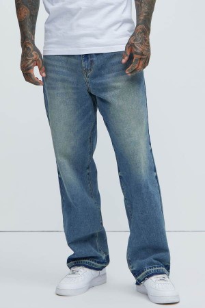 Blue Wash Fashion Nova Corey Casual Blue Dean Straight Men Jeans USA | 638921YZH