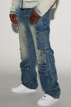 Blue Wash Fashion Nova Stay Looking Rigid Carpenter Men Jeans USA | 617805MEG