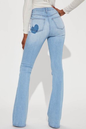 Blue Wash Fashion Nova Tall Dare To Flare Women Jeans USA | 251978RZQ