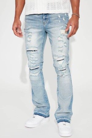 Blue Wash Fashion Nova Undercover Slim Stacked Flare Men Jeans USA | 986432UEH