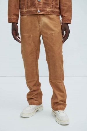 Brown Fashion Nova Deker Carpenter Flare Men Pants USA | 568203QWG