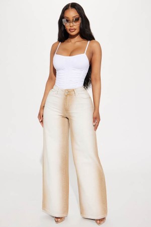 Brown Fashion Nova Getting Into It Baggy Women Jeans USA | 286013VAC