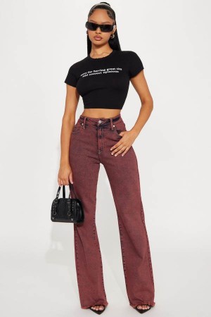 Burgundy Fashion Nova Sonoma Stretch Flare Women Jeans USA | 790815EJL