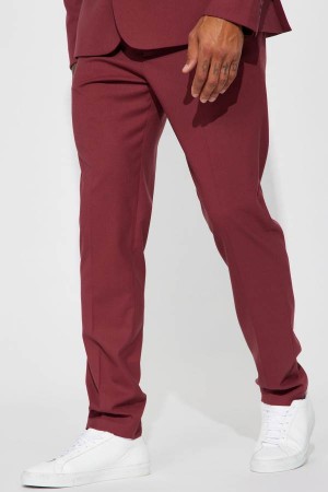 Burgundy Fashion Nova The Modern Stretch Slim Men Pants USA | 041326YSV