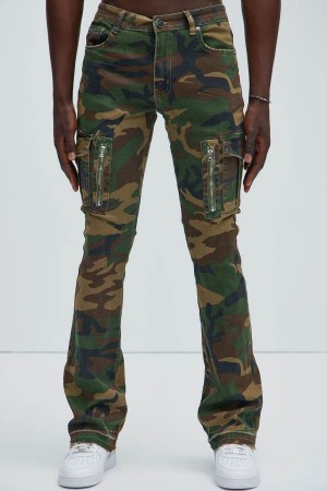 Camo Fashion Nova Get Me Started Cargo Flare Men Pants USA | 230417WJU