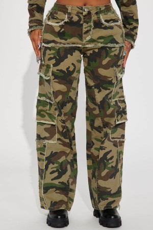 Camo Fashion Nova Mission Accomplished Stretch Camo Cargo Women Jeans USA | 790864COY