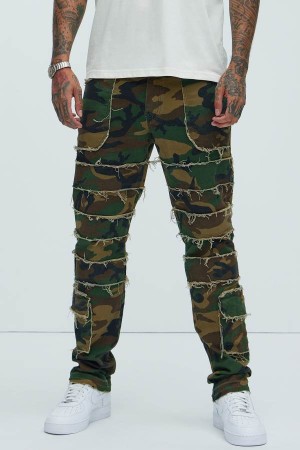 Camo Fashion Nova We Good Frayed Cargo Straight Men Pants USA | 498705YJC