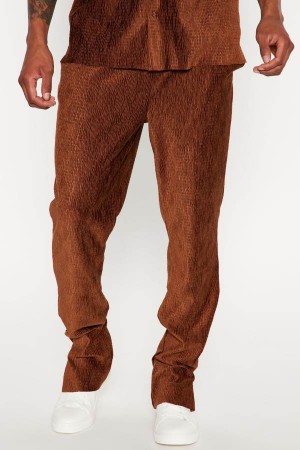 Chocolate Fashion Nova Wavy Textured Men Pants USA | 856297WHZ