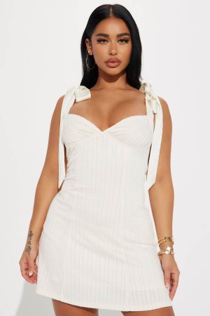 Cream Fashion Nova Delicate Touch Mini Women Dress USA | 567392BFA