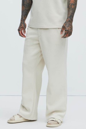 Cream Fashion Nova Turner Relaxed Men Pants USA | 540623OHF