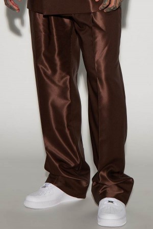 Dark Brown Fashion Nova Call On Me Relaxed Flare Men Pants USA | 394015NBC