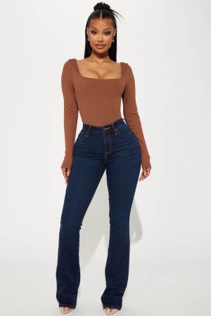 Dark Wash Fashion Nova Flex Game Soft Stretch Bootcut Women Jeans USA | 801435XJR