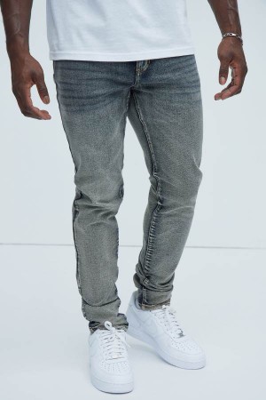 Dark Wash Fashion Nova Lance Stacked Skinny Men Jeans USA | 853296JLY