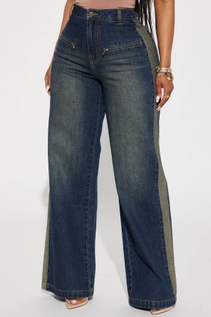 Dark Wash Fashion Nova When In Rome Tinted Straight Leg Women Jeans USA | 902356VGB