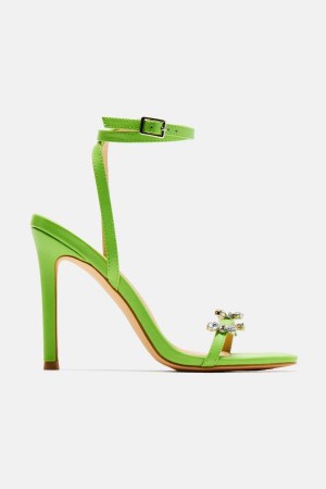 Green Fashion Nova Counting On It Heeled Women Sandals USA | 658973CEQ