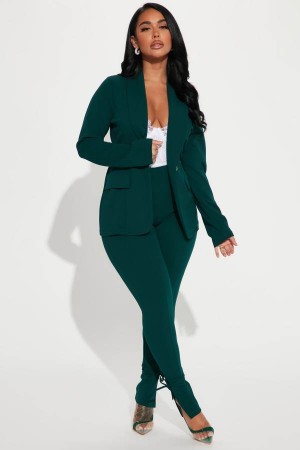 Green Fashion Nova Head Of The Table Suit Women Pants USA | 260745UYG