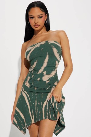 Green Fashion Nova Piper Tie Dye Mini Women Dress USA | 083974GCX