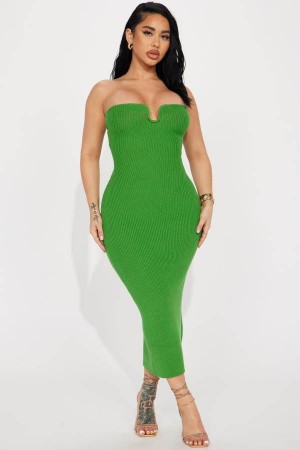 Green Fashion Nova Tay Maxi Women Dress USA | 034275VRO