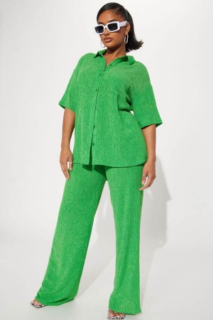 Green Fashion Nova Vacay Vibes Pant Set Women Pants USA | 602345XTP