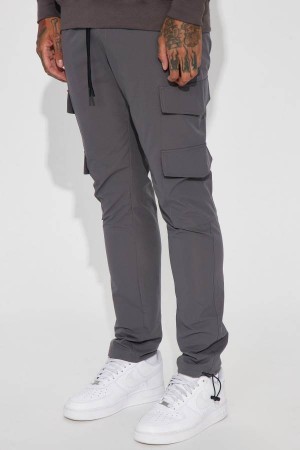 Grey Fashion Nova All The Time Nylon Cargo Men Pants USA | 467195WSE