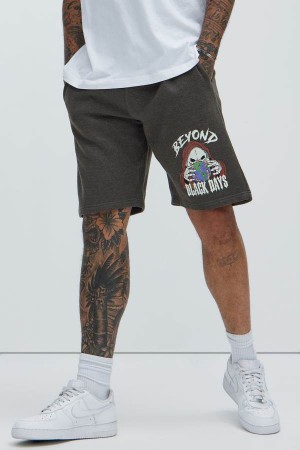 Grey Fashion Nova Beyond Black Days Men Sweatshorts USA | 390184SKY