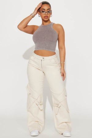 Grey Fashion Nova Madden Low Rise Cargo Women Pants USA | 194237TVW