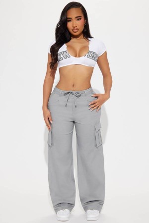 Grey Fashion Nova Out For The Day Cargo Women Pants USA | 679038TYA