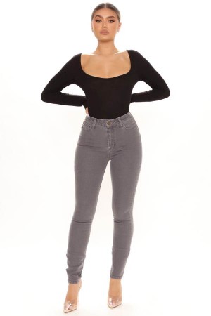 Grey Fashion Nova Tall The Right Angles Skinny Women Jeans USA | 281539UMJ