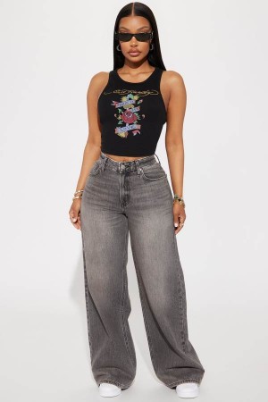 Grey Fashion Nova The Big Debut Baggy Women Jeans USA | 736024CEI