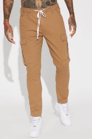 Khaki Fashion Nova Kyle Cargo Men Pants USA | 417805CZP