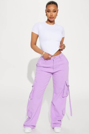 Lavender Fashion Nova Can't Be Tamed Cargo Women Pants USA | 617984UCN