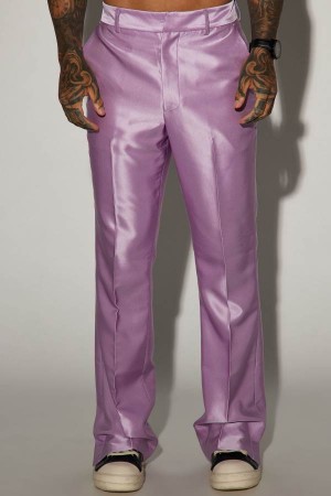 Lavender Fashion Nova Money Routine Flare Slit Men Pants USA | 794105YLO