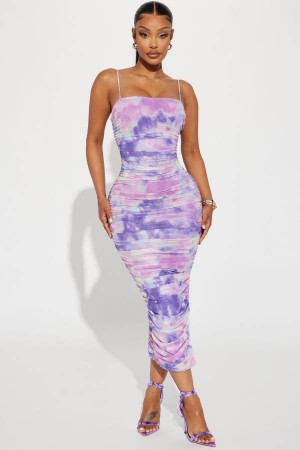 Lavender Fashion Nova The Hamptons Mesh Midi Women Dress USA | 216948ZHA